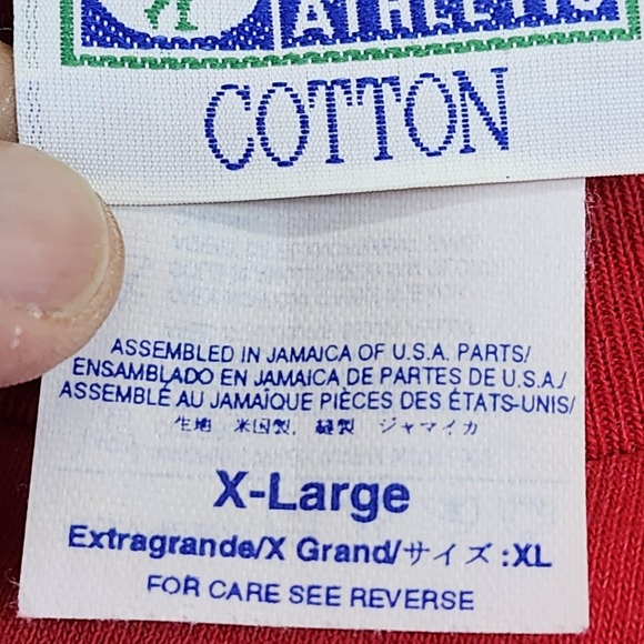 Discus Athletic Shirt Mens XL Red Pocket Logo Tee Cotton Jersey Knit Crew Neck - Picture 5 of 9